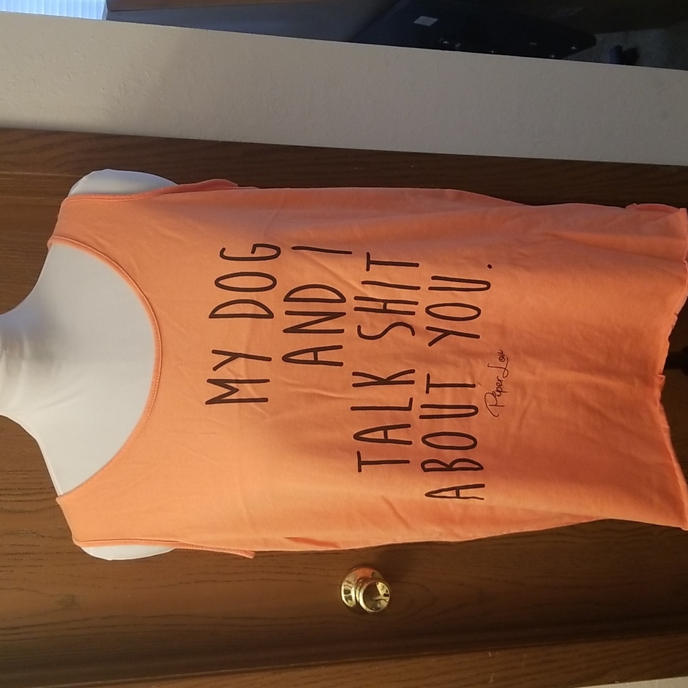 Pepper Lou Orange Graphic Tank Top